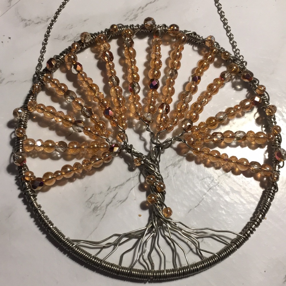 Handmade tree of life sun-catcher